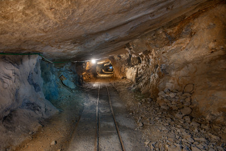 Inside the mine where precious minerals are extractedの写真素材