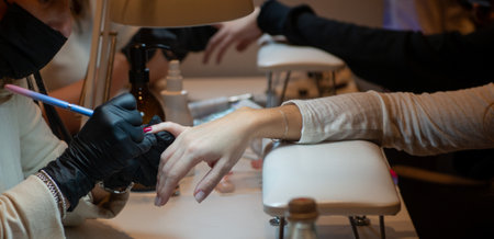 Milan Italy December 20, 2024: Beauty center for nail careの写真素材