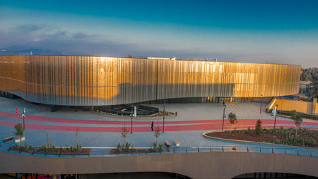 Bergamo Italy 3 February 2025: new space in Bergamo for concerts, events, shopping, hospitality, restaurants, open-air squares, showsの写真素材