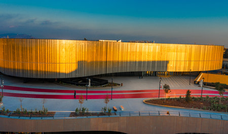Bergamo Italy 3 February 2025: new space in Bergamo for concerts, events, shopping, hospitality, restaurants, open-air squares, showsの写真素材