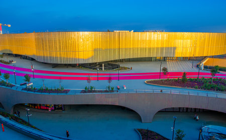 Bergamo Italy 3 February 2025: new space in Bergamo for concerts, events, shopping, hospitality, restaurants, open-air squares, showsの写真素材