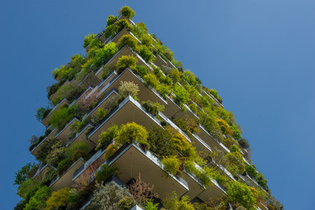 Milan Italy 14April2025: The Bosco Verticale is the prototype building of a new architecture of biodiversity, which places at the center not only man, but the relationship between man and other living speciesの写真素材