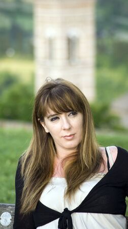 pretty girl in urbino cityの写真素材