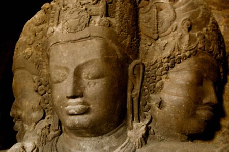 Statue on Elephant Island, near Mumbaiの写真素材