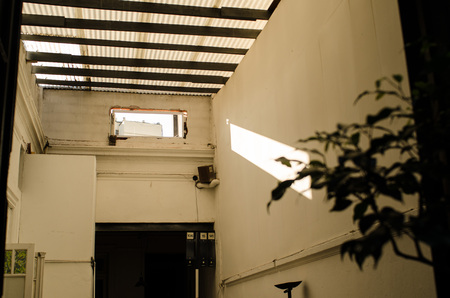 ray of light on wallの写真素材