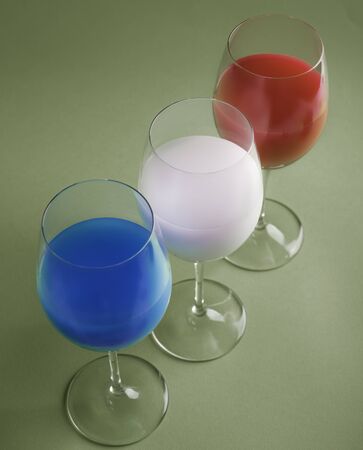 three glasses french flagの写真素材