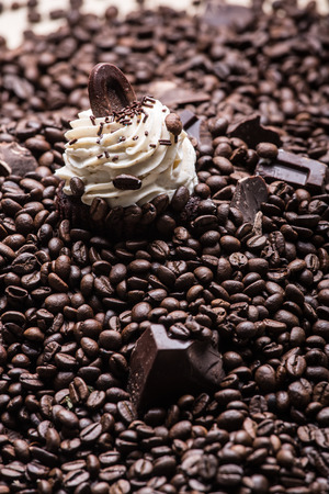 cupcake in coffe and chocolateの写真素材