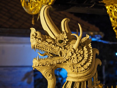 temple with golden Buddhaの写真素材