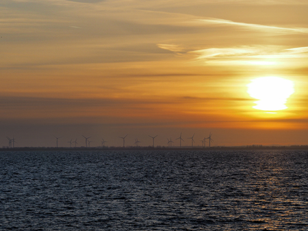 sunset in Wilhelmshavenの写真素材