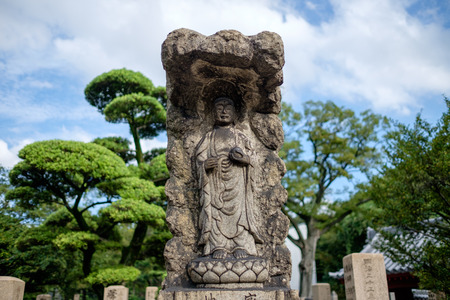 statue in Shitennoji templeの写真素材