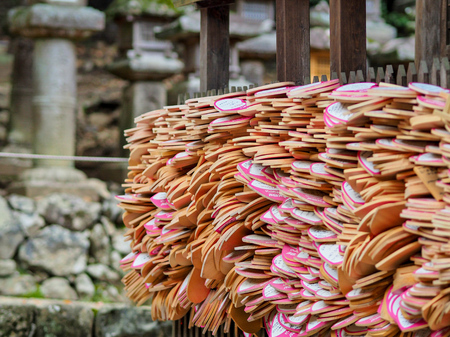 prayer panels in Nara templeの写真素材