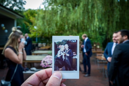 couple on instant printの写真素材