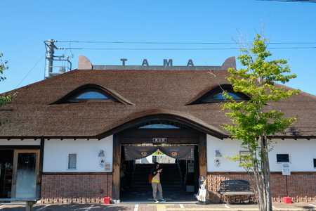 Kishi, Japan - October 07: Museum and station of Cat Station Master Nitama on October 07 in Kishi, Japanのeditorial素材