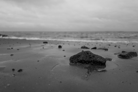 rocks at the German coastline in Wilhelmshaven.の写真素材