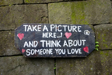 Take a photo here sign in Baliの写真素材