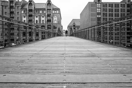 Bridge in the Hafencity in Hamburgの写真素材
