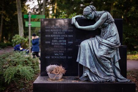 Frankfurt, Germany - February 05, 2019: The cemetery Hauptfriedhof in Frankfurtのeditorial素材