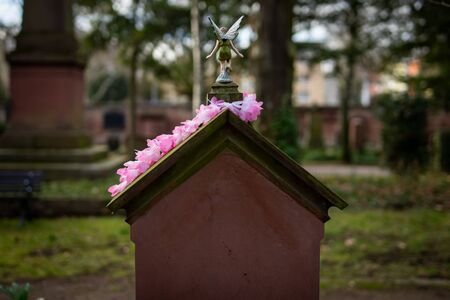 Frankfurt, Germany - February 05, 2019: The cemetery Hauptfriedhof in Frankfurtのeditorial素材