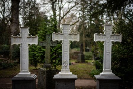 Frankfurt, Germany - February 05, 2019: The cemetery Hauptfriedhof in Frankfurt