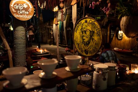 Koh Lipe, Thainald - February 19, 2019: Sunrise cafe at night on Koh Lipe.のeditorial素材