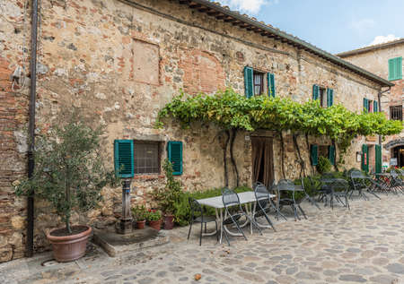 ancient Italian restaurant in Tuscanyのeditorial素材