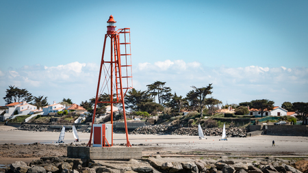 port beacon sea light of Noirmoutier, Franceの写真素材