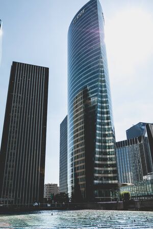 Nanterre, FRANCE, May 09, 2017 - An overview of the major buildings of the Defense business district in Parisのeditorial素材