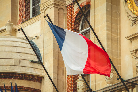 SAINT GERMAIN EN LAY, FRANCE - July 12, 2017 : Detail of the architecture of the Renaissance castle of Saint Germain en Lay, former residence of the kings of France, became the National Archeology Museum inaugurated in May 1867のeditorial素材