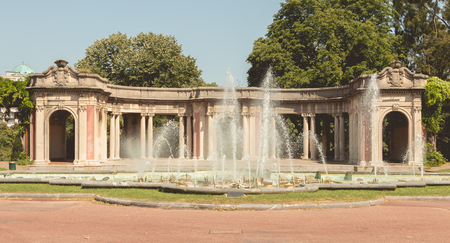 detail of the architecture of the fountains of Dona Casilda park, Bilbao, Bizkaia, Basque Country, Spainの写真素材