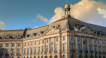 Bordeaux, France - January 26, 2018 : Architectural Detail Of The famous Place De La Bourse on a winter dayのeditorial素材