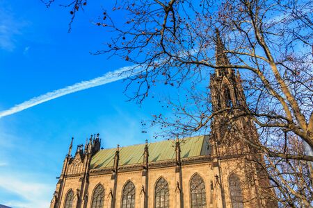 architectural detail of the Church of St. Elizabeth built between 1857 and 1864 on plans by the architect Ferdinand Stadlerの写真素材
