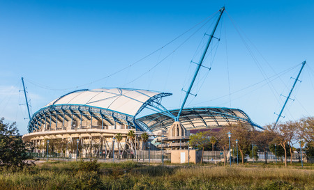 Faro, Portugal - May 4, 2018: Architectural detail of the Algarve football stadium in southern Portugal. With 30,335 seats, it was built for Euro 2004のeditorial素材