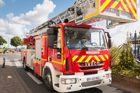 Saint Gilles Croix de Vie France - July 14, 2016 : firefighters parade on the occasion of the French...