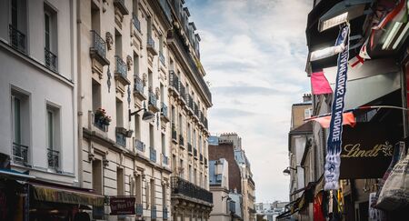 Paris, France - October 6, 2018: typical architecture of the buildings of the Steinkerque street...