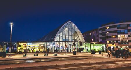 Montpellier, France - January 2, 2019: Architecture detail of Montpellier Saint Roch train station...