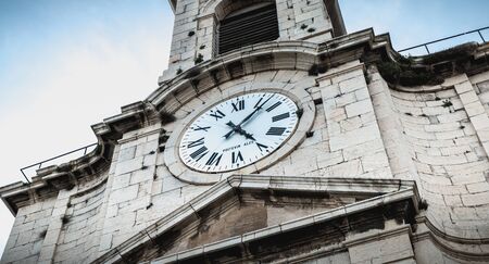 Sete, France - January 4, 2019: Architectural detail of the Saint Louis Church in the upstate of the...