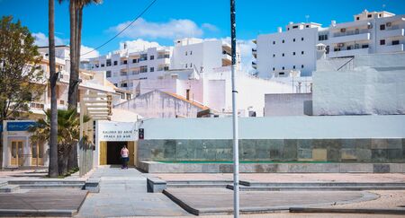 Quarteira, Portugal - May 1, 2018: Architecture detail of a typical New Town building on a spring dayのeditorial素材