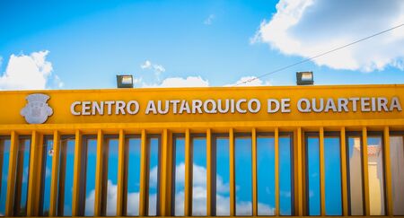 Quarteira, Portugal - May 1, 2018: Architecture detail of the administrative center of Quarteira, Algarve on a spring dayのeditorial素材
