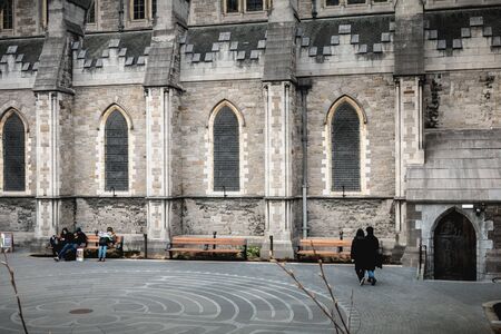 Dublin, Ireland - February 11, 2019: Architectural detail of Christ Church Cathedral or The...