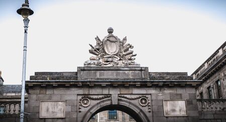 Dublin, Ireland - February 11, 2019: Architectural detail of the Dublin Four Court Courthouse on a winter dayのeditorial素材