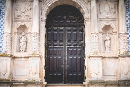 Aveiro, Portugal - May 7, 2018: Architectural detail of the Church of Mercy in the historic city center on a spring dayのeditorial素材