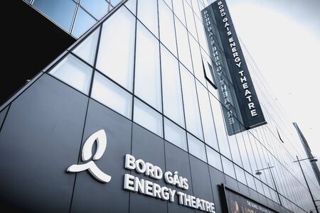 Dublin, Ireland - February 12, 2019: front of the Gais Energy Theater in the Docks area on a winter dayのeditorial素材