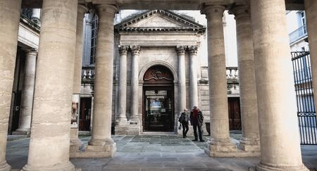 Montpellier, France - January 2, 2019: architecture detail of the Montpellier Chamber of Commerce and Industry on a winter dayのeditorial素材