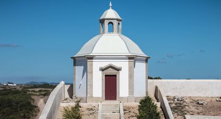 Cape Espichel near Sesimbra, Portugal - August 8, 2018: Architectural detail of the Cape Espichel...