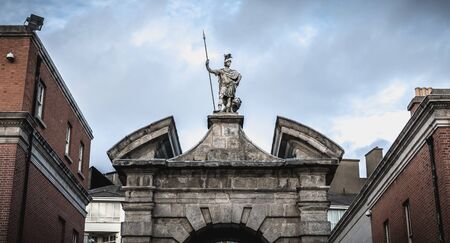 Dublin, Ireland - February 16, 2019: Architectural detail of Dublin Castle which was the seat of British power in Dublin from 1171 to 1922のeditorial素材