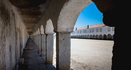 Cape Espichel near Sesimbra, Portugal - August 8, 2018: Architectural detail of the Cape Espichel...