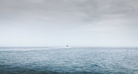 Port Joinville, France - September 18, 2018: Shuttle ferry boat leaving Port Joinville Yeu Island on a summer dayのeditorial素材