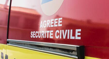 Saint Gilles Croix de Vie, France - October 19, 2018: ambulance unit Mobile First Aid (UMPS) on an...