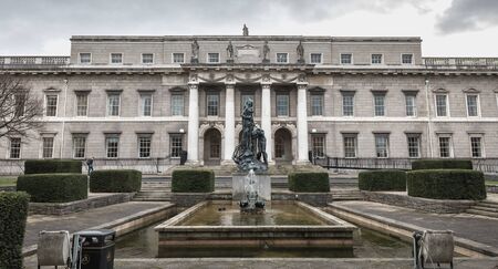 Dublin, Ireland - February 12, 2019: Architectural detail of The Custom House which houses the Department of Housing, Planning and Local Government, Department of Culture, Heritage, and the Gaeltachtのeditorial素材
