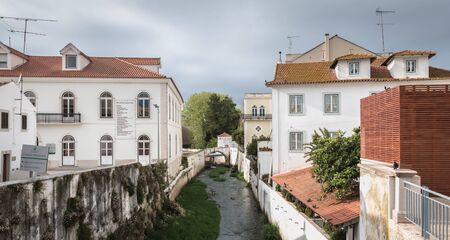 Albobaca, Portugal - April 13, 2019 - Typical house architecture detail of historic town center on a...